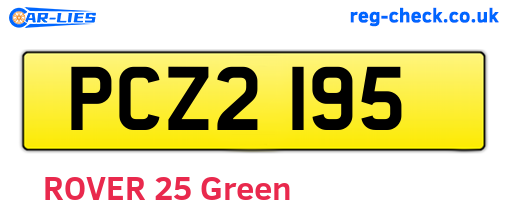 PCZ2195 are the vehicle registration plates.