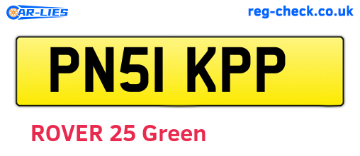 PN51KPP are the vehicle registration plates.