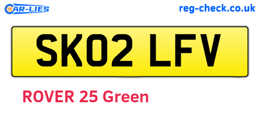 SK02LFV are the vehicle registration plates.