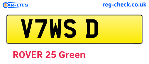 V7WSD are the vehicle registration plates.