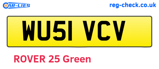 WU51VCV are the vehicle registration plates.