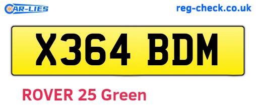X364BDM are the vehicle registration plates.