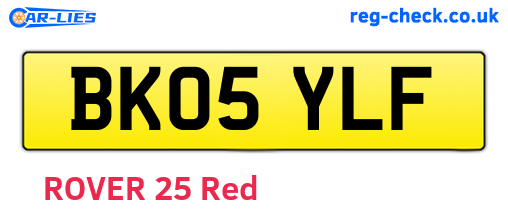 BK05YLF are the vehicle registration plates.