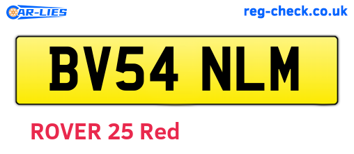 BV54NLM are the vehicle registration plates.