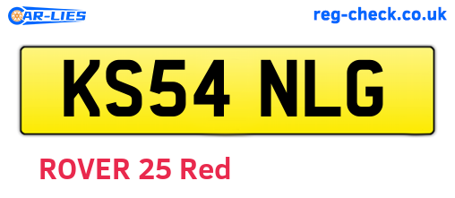 KS54NLG are the vehicle registration plates.