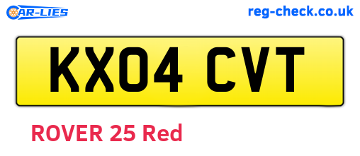 KX04CVT are the vehicle registration plates.