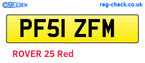 PF51ZFM are the vehicle registration plates.