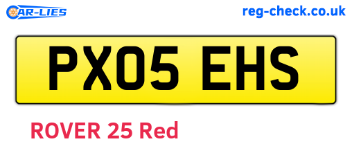 PX05EHS are the vehicle registration plates.