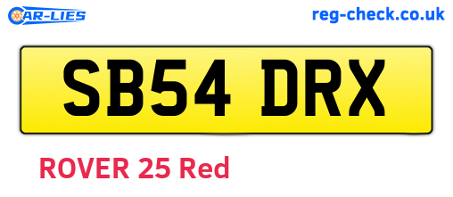 SB54DRX are the vehicle registration plates.