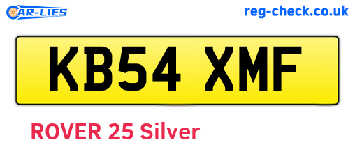 KB54XMF are the vehicle registration plates.