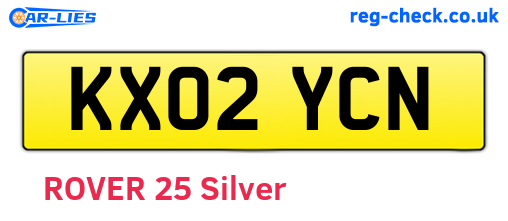 KX02YCN are the vehicle registration plates.