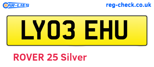 LY03EHU are the vehicle registration plates.