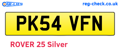 PK54VFN are the vehicle registration plates.