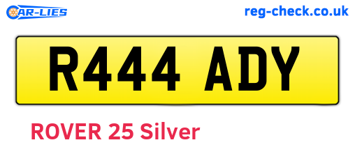 R444ADY are the vehicle registration plates.