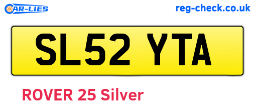 SL52YTA are the vehicle registration plates.