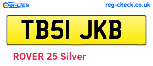 TB51JKB are the vehicle registration plates.