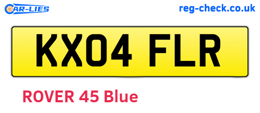 KX04FLR are the vehicle registration plates.