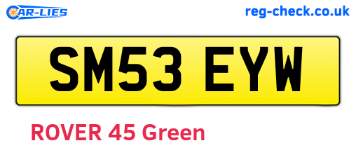SM53EYW are the vehicle registration plates.