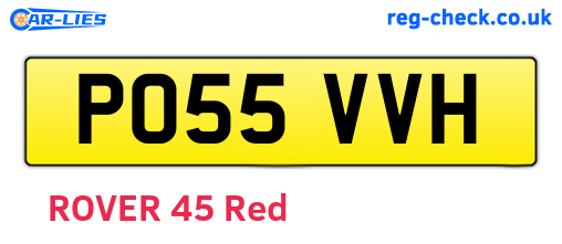 PO55VVH are the vehicle registration plates.