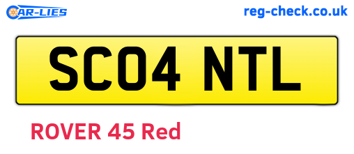 SC04NTL are the vehicle registration plates.