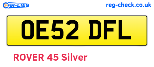 OE52DFL are the vehicle registration plates.