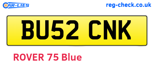 BU52CNK are the vehicle registration plates.