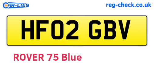 HF02GBV are the vehicle registration plates.