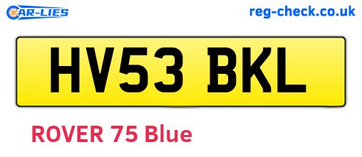 HV53BKL are the vehicle registration plates.