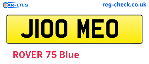 J100MEO are the vehicle registration plates.
