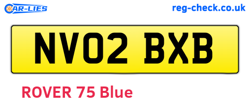 NV02BXB are the vehicle registration plates.