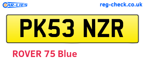 PK53NZR are the vehicle registration plates.