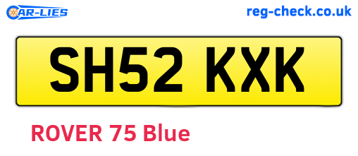 SH52KXK are the vehicle registration plates.