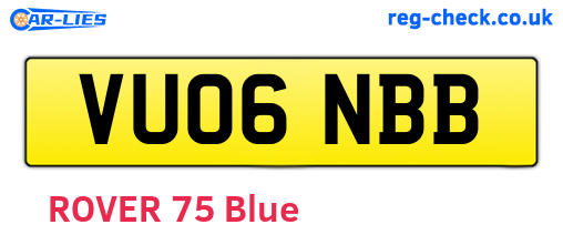 VU06NBB are the vehicle registration plates.