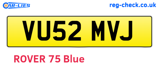 VU52MVJ are the vehicle registration plates.
