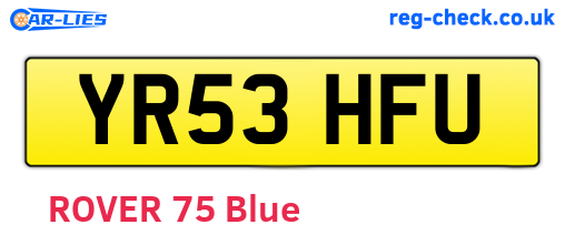 YR53HFU are the vehicle registration plates.