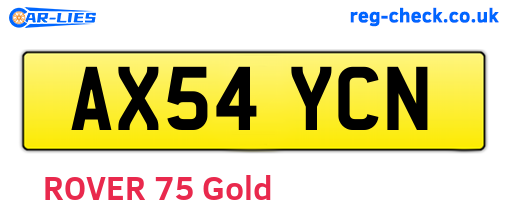AX54YCN are the vehicle registration plates.