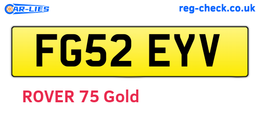 FG52EYV are the vehicle registration plates.