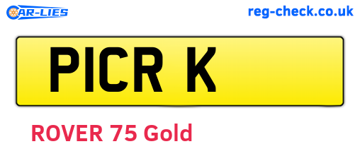 P1CRK are the vehicle registration plates.