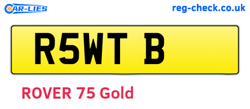 R5WTB are the vehicle registration plates.