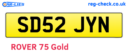 SD52JYN are the vehicle registration plates.