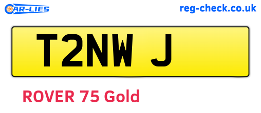 T2NWJ are the vehicle registration plates.