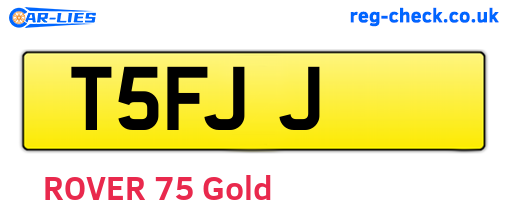 T5FJJ are the vehicle registration plates.