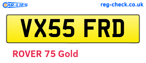 VX55FRD are the vehicle registration plates.