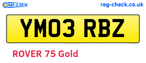 YM03RBZ are the vehicle registration plates.