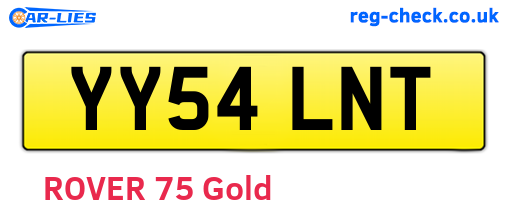 YY54LNT are the vehicle registration plates.