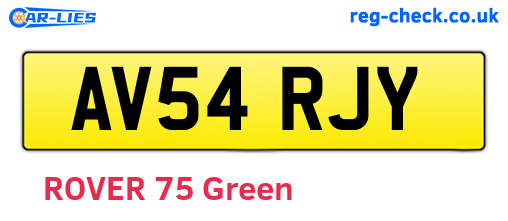 AV54RJY are the vehicle registration plates.