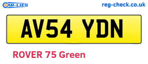 AV54YDN are the vehicle registration plates.
