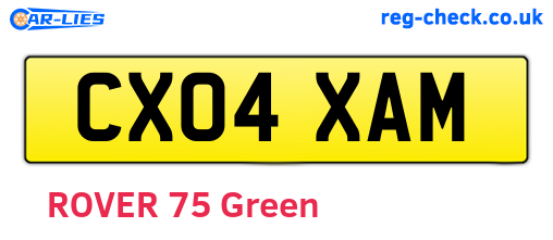 CX04XAM are the vehicle registration plates.