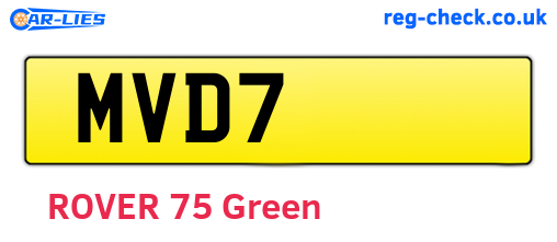 MVD7 are the vehicle registration plates.