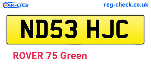 ND53HJC are the vehicle registration plates.